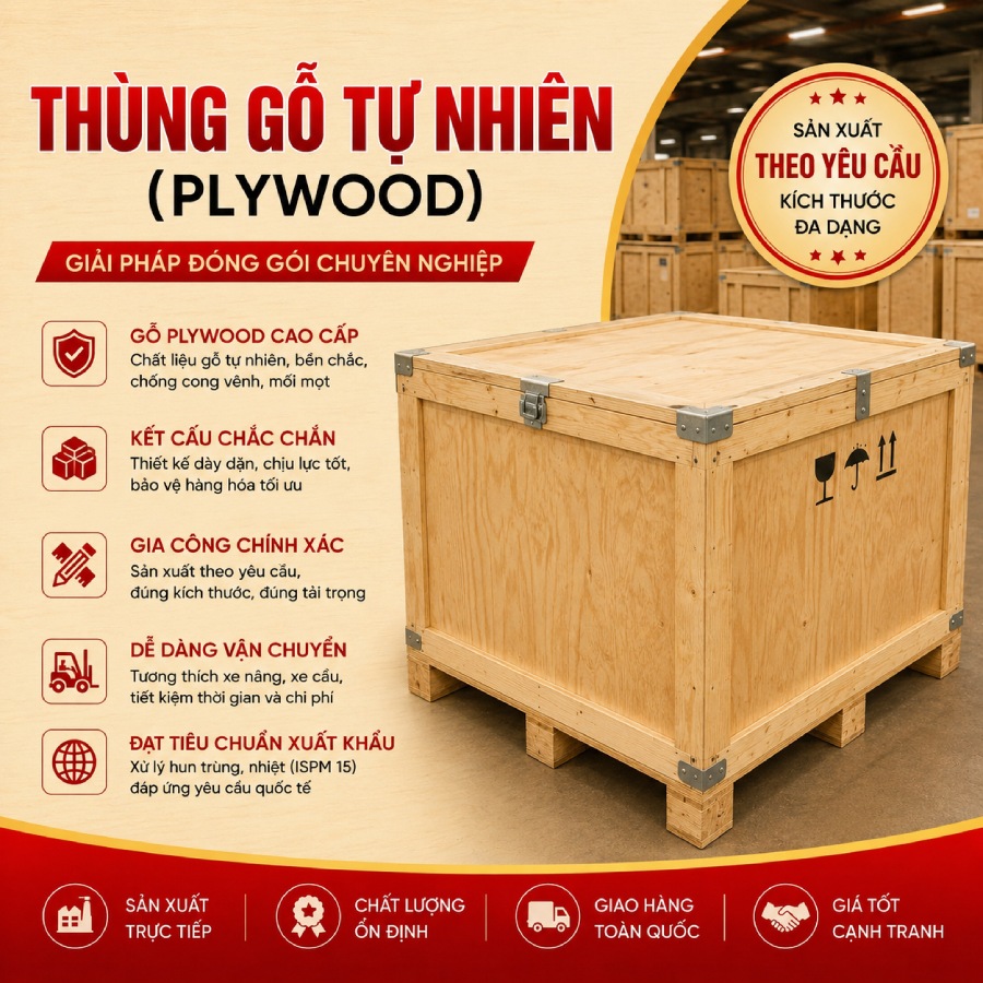Thùng gỗ kín xuất khẩu ISPM 15